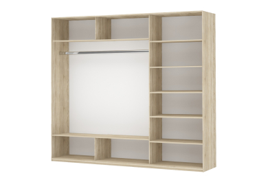 Шкаф Прайм трио 1ДСП+2 зеркало 2300х2100х570