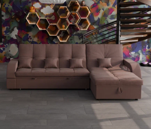 Модульный диван Майами-2,микровелюр,антивандальная и водостойкая ткань,венеция