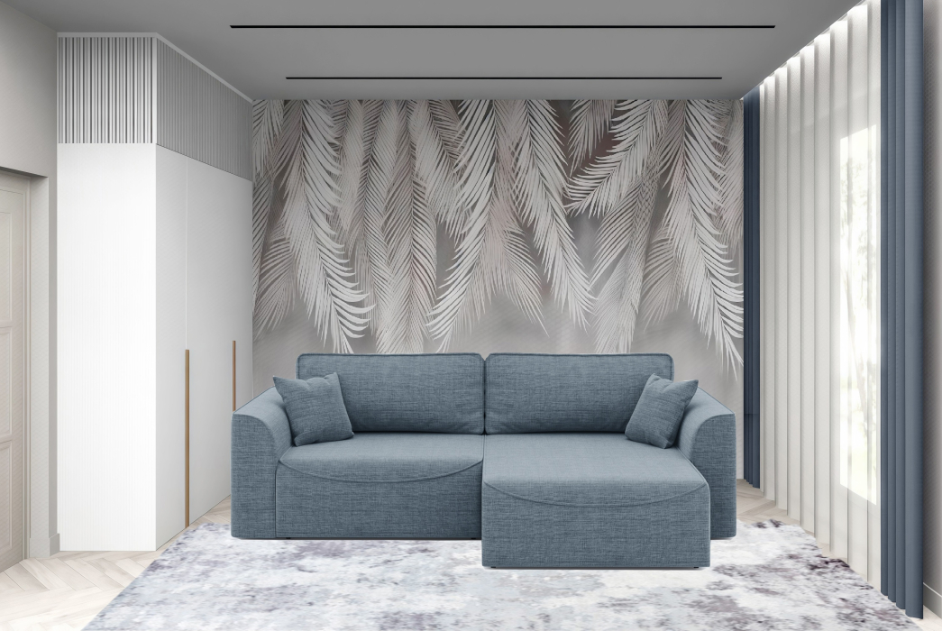 Диваны угловые в гостиную, Диван-кровать угловой Рафаэль еврокнижка НПБ, рогожка