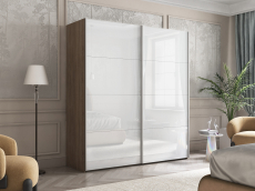 Шкафы-купе 2-х дверные, Шкаф-купе Эста Стекло белое+Стекло белое 200х66х240