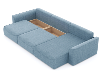 Диван-кровать угловой Рафаэль 3 секции еврокнижка НПБ, рогожка Люкс