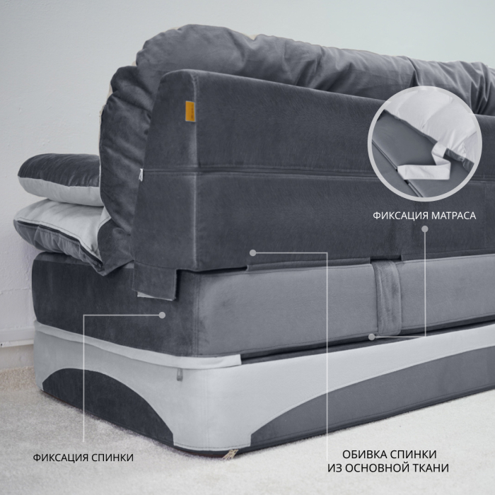 Бескаркасные диваны, Бескаркасный диван-кровать Клиффорд Макси 1950*1900 мм велюр