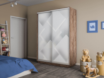 Шкаф-купе Экспресс 2-х дверный Фотопечать Квадрат Стекла 140х45х220