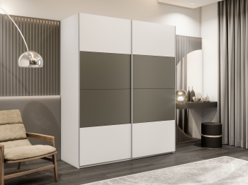 Шкаф-купе Эста 2-х дверный ДСП/Стекла хаки/Доводчик 180х66х240