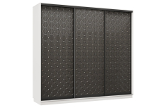 Шкафы-купе 3-х дверные, Шкаф-купе Премьер 35 (01РЧ;01РЧ;01РЧ) фасады ромб чёрный/трёхдверный/Профиль чёрный муар