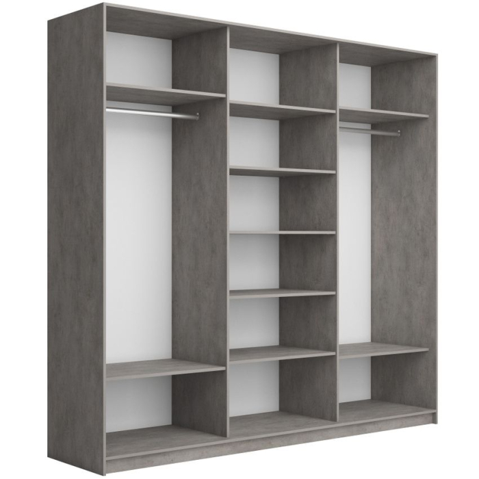 Шкафы-купе 3-х дверные, Шкаф-купе Прайм Широкий 3-х дверный ДСП/Стекла хаки/Доводчики 240х57х230