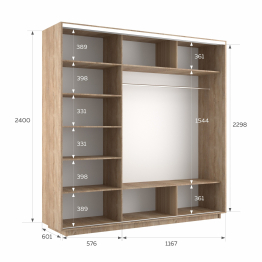 Шкаф-купе Экспресс 3-х дверный Фотопечать Ленты Стекла 180х60х240