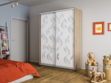 Шкафы-купе 2-х дверные, Шкаф-купе Экспресс 2-х дверный Фотопечать Ленты Стекла 140х45х240