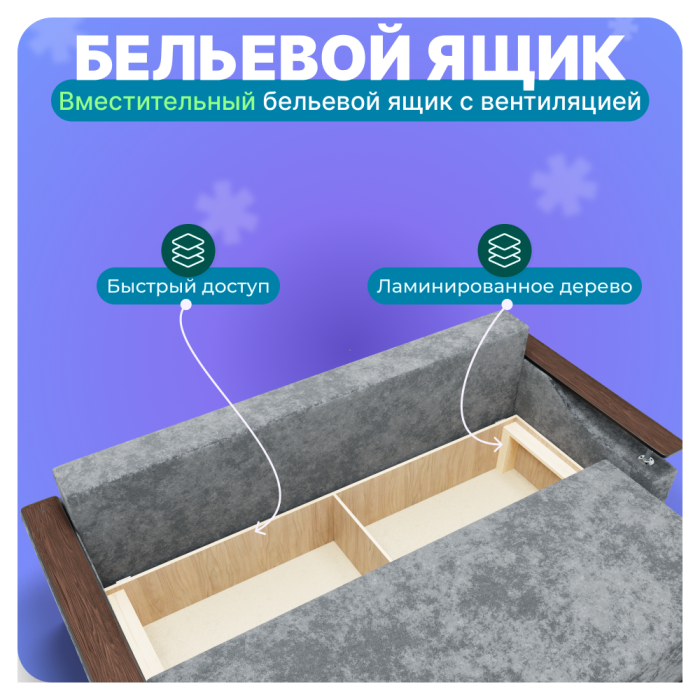 Диваны прямые, Прямой диван Квадро-1, ПБ, Симпл