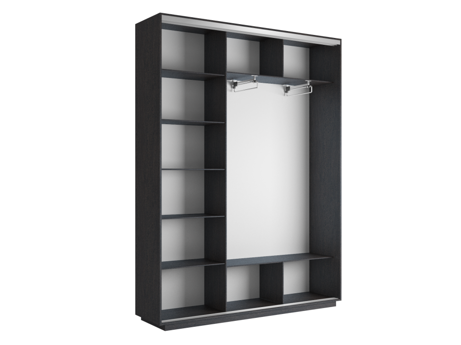 Шкафы-купе 3-х дверные, Шкаф-купе Экспресс Медиум (1 зеркало) трио 2400 x 2100 x 450
