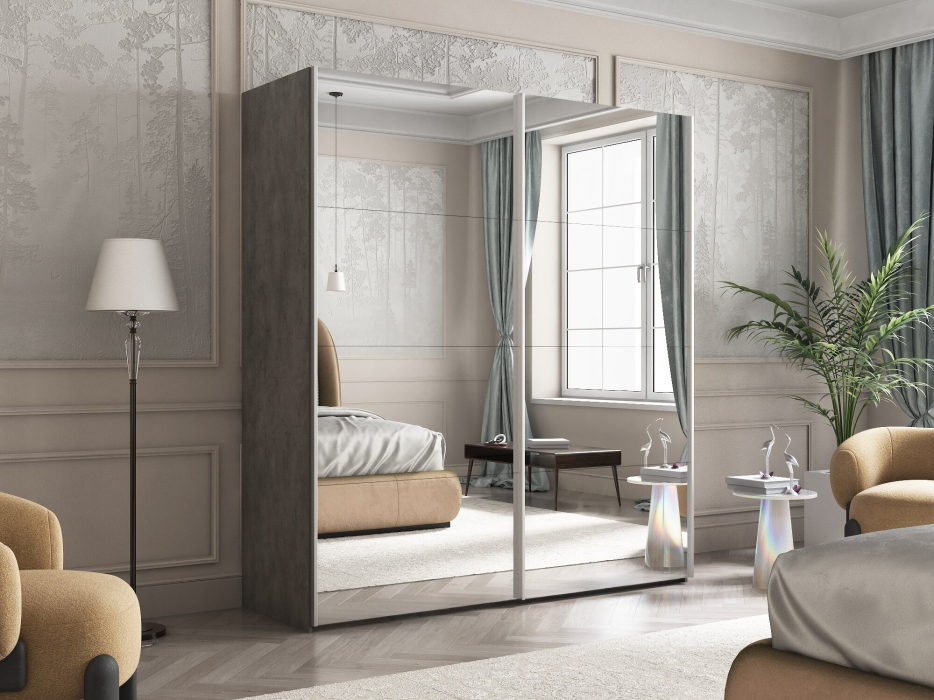 Шкафы-купе 2-х дверные, Шкаф-купе Эста Зеркало+Зеркало 200х66х240