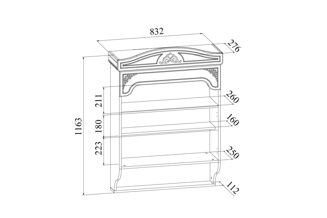 Настенные полки, Полка Ассоль плюс АС-14