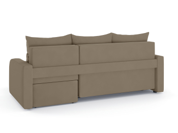 Диван-кровать угловой Мини Люкс трехсекционная еврокнижка, велюр