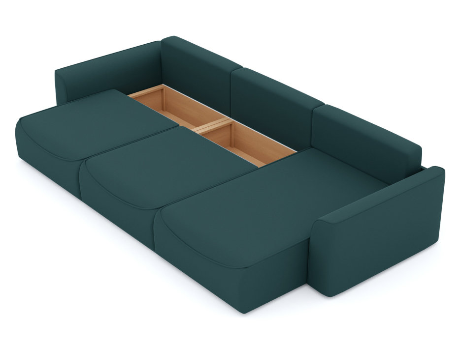 Диваны угловые в гостиную, Диван-кровать угловой Рафаэль 3 секции еврокнижка НПБ, велюр