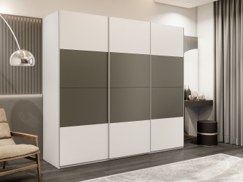 Шкаф-купе Эста 3-х дверный ДСП/Стекла хаки/Доводчик 270х66х240