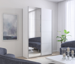 Шкаф Прайм дуо ДСП+зеркало 2300 х 1400 х 570