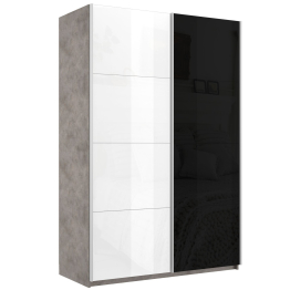 Шкаф Эста дуо Стекло белое/Стекло черное 2400 х 1800 х 660