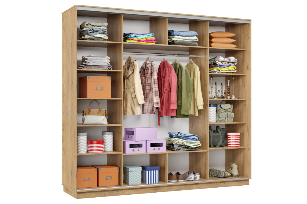 Шкафы-купе 3-х дверные, Шкаф-купе Премьер Лайт 58 (11;08;11) трехдверный