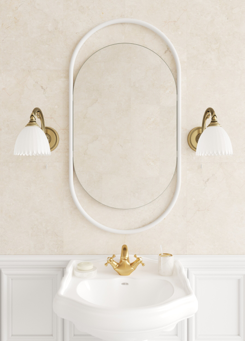 Зеркала в спальню, Дизайнерское настенное зеркало GENGLASS Evelix S в металлической раме