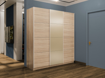 Шкаф-купе Эста 3-х дверный ДСП/Стекла фисташка/Доводчик 300х66х240