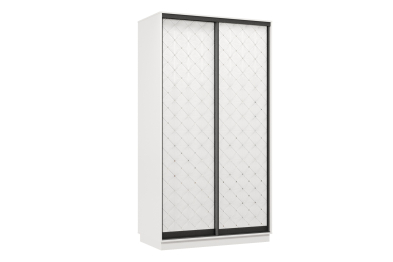 Шкаф-купе Премьер 01 (01РБ;01РБ) фасады ромб белый/двухдверный/Профиль чёрный муар