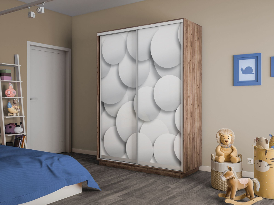 Шкафы-купе 2-х дверные, Шкаф-купе Экспресс 2-х дверный Фотопечать Шары Стекла 140х60х220