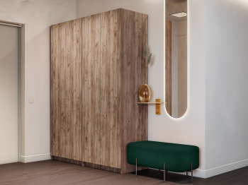 Распашной шкаф Локер 800+800 (Гармошка с системой Push to Move/Правый)