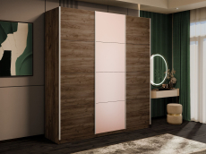 Шкафы-купе 3-х дверные, Шкаф-купе Эста 3-х дверный ДСП/Стекла пудра/Доводчик 270х66х240