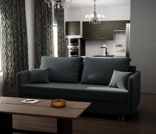 Прямой диван Комфорта,еврокнижка,велюр