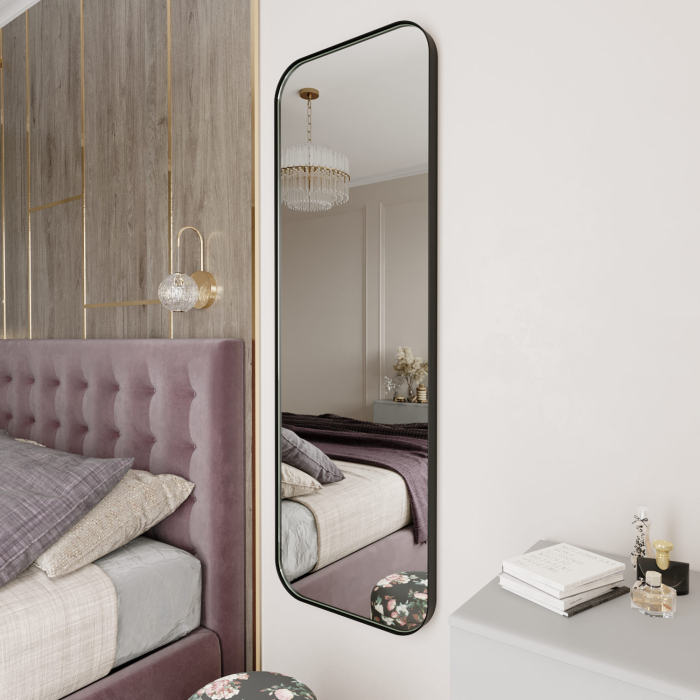 Зеркала в спальню, Дизайнерское настенное зеркало GENGLASS Kuvino M в металлической раме