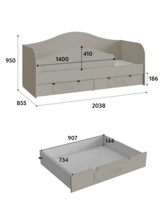 Кровати 80х200, Кровать ДримСтар ДС-51 (800х2000)
