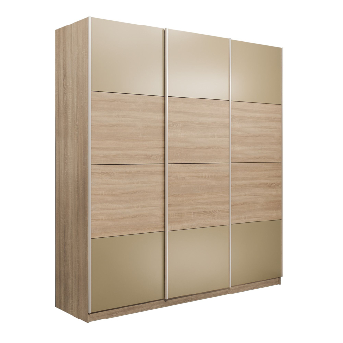 Шкафы-купе 3-х дверные, Шкаф-купе Эста 3-х дверный ДСП/Стекла фисташка/Доводчик 270х66х240