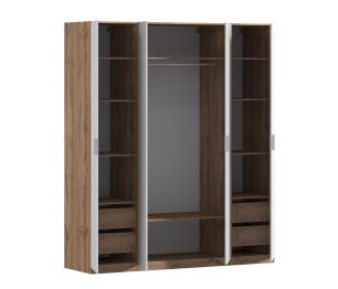 Шкаф четырехдверный Макс 2000 мм, вариант №2 (ЛДСП, корпус дуб вотан)