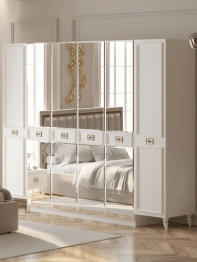 Шкаф в спальню 6-ти дверный (золото)