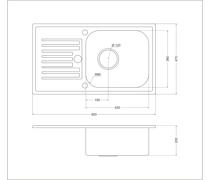 Кухонные мойки, Мойка врезная OL-101Y (F&P)