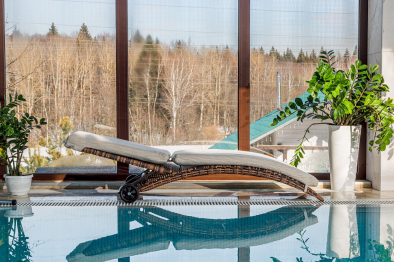 Шезлонг AGATA коричневый с матрасом