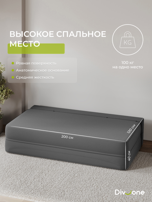 Диваны прямые, Бескаркасный диван-кровать Клиффорд Макси 2000*1900 мм велюр