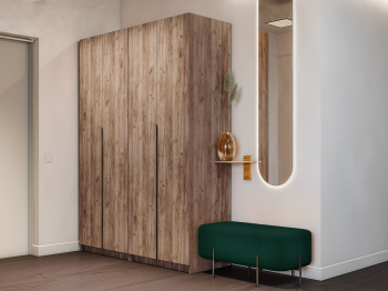 Распашной шкаф Локер 800+800 (Гармошка) с полками и ящиками слева