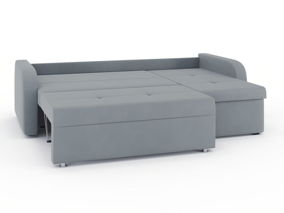 Диваны угловые в гостиную, Диван-кровать угловой Мини Люкс трехсекционная еврокнижка, велюр