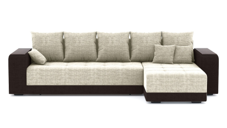 Диван-кровать угловой Дубай еврокнижка, рогожка + кож.зам