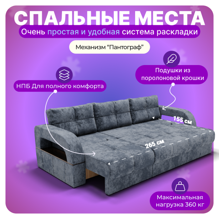 Диваны угловые, Угловой диван Рич-2, НПБ, Симпл