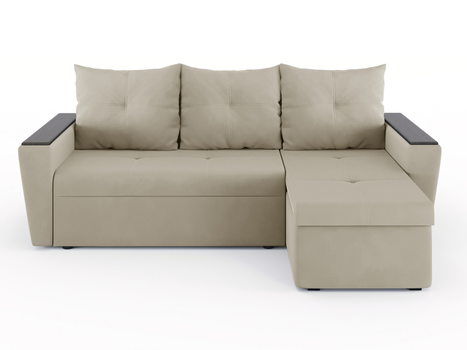 Диваны угловые в гостиную, Диван-кровать угловой Дубай Майами еврокнижка трехсекционная, велюр