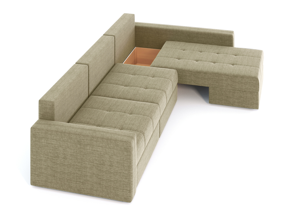 Диваны угловые в гостиную, Диван-кровать угловой Брест 3 секции еврокнижка, рогожка