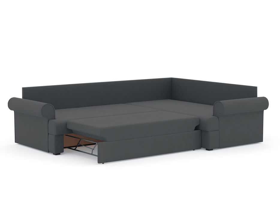 Диваны угловые в гостиную, Диван-кровать угловой Мирта дельфин, велюр