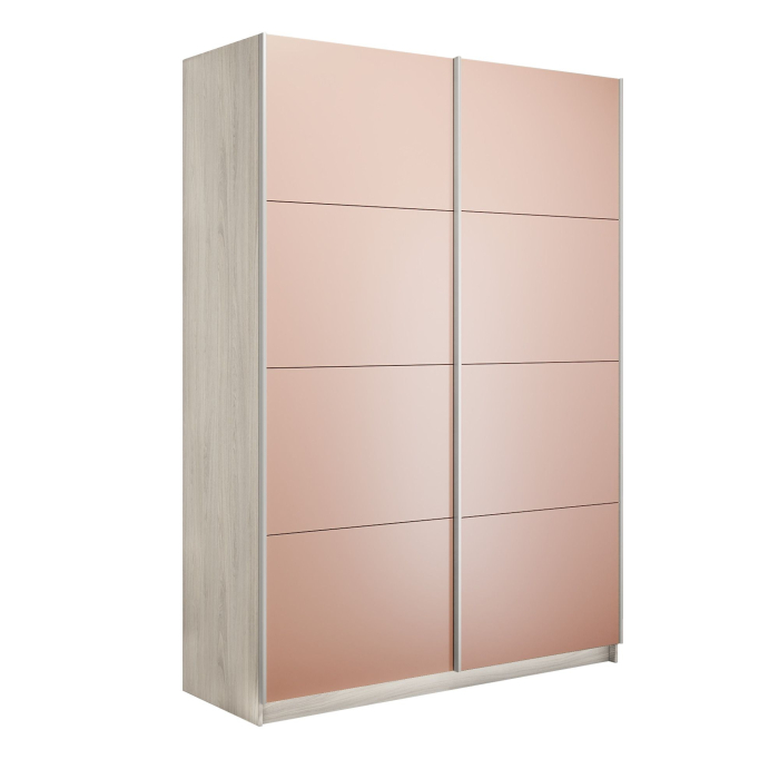Шкафы-купе 2-х дверные, Шкаф-купе Прайм 2-х дверный Стекла пудра/Доводчики 120х57х230
