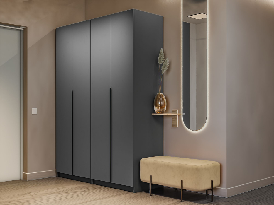 Шкафы распашные, Распашной шкаф Локер 800+800 (Гармошка) с ящиками и полками справа