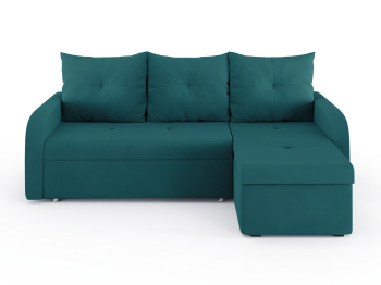 Диван-кровать угловой Мини Люкс трехсекционная еврокнижка, велюр