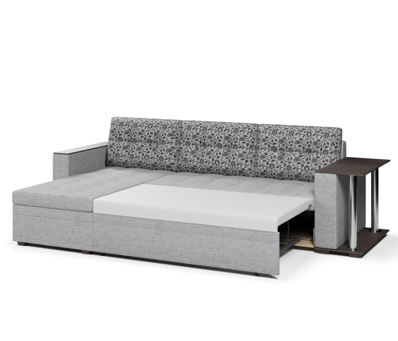 Диваны угловые в гостиную, Диван-кровать угловой Атланта со столом дельфин,рогожка