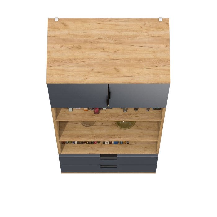 Стеллажи, Стеллаж две двери, два ящика и ниши Аврора Стелл-3