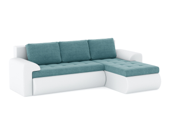 Диван-кровать угловой Кормак с подлокотниками, рогожка +кож. зам.